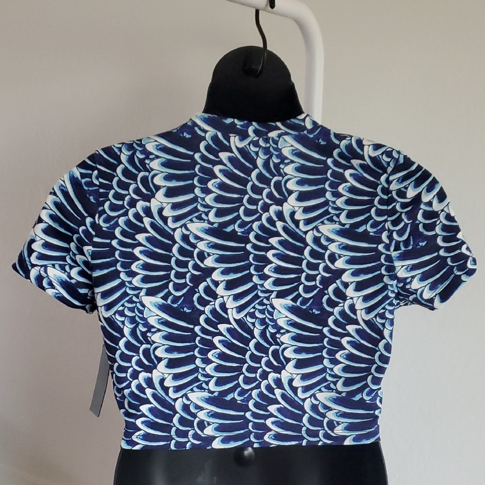 Ed Hardy Blue Patterned Women's Crop Top XL New - Picture 2 of 9
